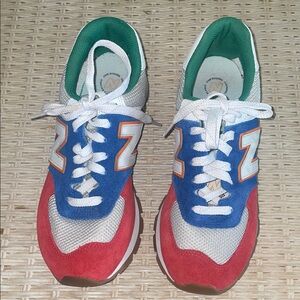 New Balance Red Blue White Green Retro Athletic Sneakers